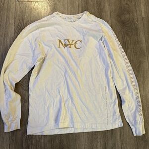 Nike Cream and Gold Long Sleeve Men's Tee